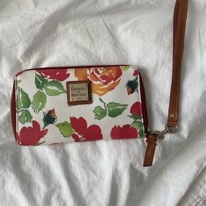 Dooney & Bourke zip around floral wristlet wallet